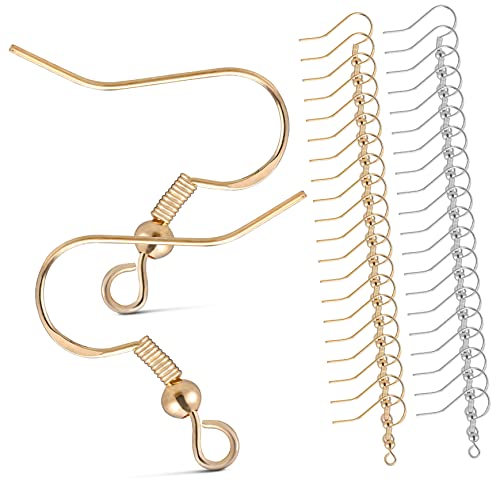 Gadpiparty 100 Paare Teiliges Ohrhaken aus Silber mit Transparenten Ohrstecker Stoppern Polierte Ohrhaken für Individuellen Schmuck DIY Ohrringherstellung Silber und Goldfarbene von Gadpiparty