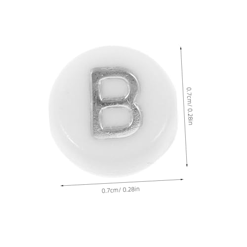 Gadpiparty 100 Stück Acryl Buchstabenperlen Weiß Flach Rund B-perlen für DIY Armbänder Halsketten Schlüsselanhänger Bastelperlen für Schmuckherstellung Gadpiparty 100 Stück Acryl Buchstabenperlen Weiß Flach Rund B-perlen für DIY Armbänder Halsketten Schlüsselanhänger Bastelperlen für Schmuckherstellung von Gadpiparty