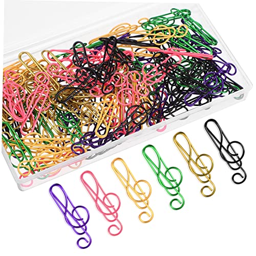 Gadpiparty 100 Stück Bunte Musiknoten Büroklammern Farbige Metall Papierclips für Fotos Notizen und Dekoration für Schule Büro Zufällige Farbe von Gadpiparty