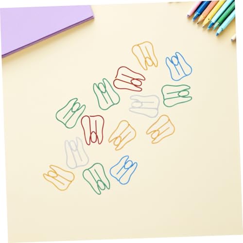 Gadpiparty 100 Stück Bunte Zahnförmige Metall Büroklammern Stark Robust für Büro Schule Zuhause Notizen Dokumente Organizer Praktische Papierklammern von Gadpiparty