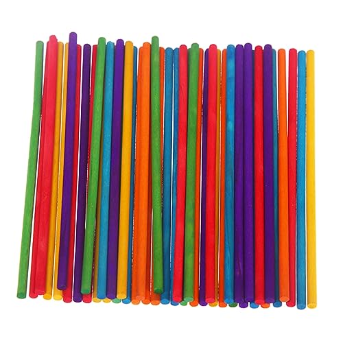 Gadpiparty 100 Stück Bunte runde Holzstäbchen dübelstöcke Basteldübelstangen Dübelstöcke aus Hartholz bunte Holzstäbchen Streichhölzer selber machen Bunte Bastelstäbe aus Holz Bambus von Gadpiparty