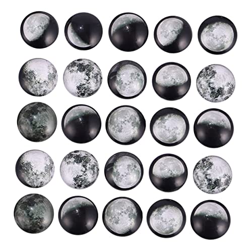 Gadpiparty 100 Stück Cabochons Mondphasen Muster Bedruckte Glaskristalle Zubehör für Diy Schmuck und Bastelprojekte und Glänzend Gadpiparty 100 Stück Cabochons Mondphasen Muster Bedruckte Glaskristalle Zubehör für Diy Schmuck und Bastelprojekte und Glänzend von Gadpiparty