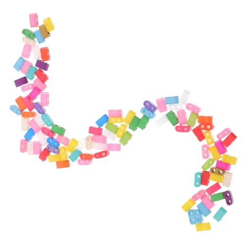 Gadpiparty 100 Stück DIY Doppel Loch Glasperlen Bunte Spacer Beads für Schmuck für Armbänder und Bastelprojekte Langlebig und Vielseitig Einsetzbar von Gadpiparty