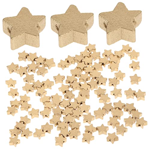 Gadpiparty 100 Stück Diy Holzperlen Fünfzackiger Stern Scheiben Pädagogische Spielzeuge für Mathematik Bastelbedarf für Jungen von Gadpiparty