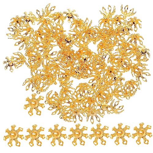 Gadpiparty 100 Stück Diy Perlenkappen Blütenform Schmuckzubehör für Armbänder und Bastelarbeiten Hochwertigem für Gestalten und Dekoration von Gadpiparty