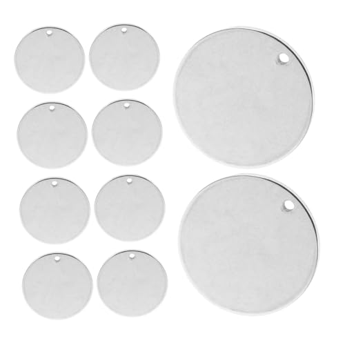 Gadpiparty 100 Stück Edelstahl Blank Pet Tags Runde Gravur Anhänger DIY Schmuckherstellung Haltbare Metall Anhänger Charm für Halsketten und Personalisierte Accessoires von Gadpiparty