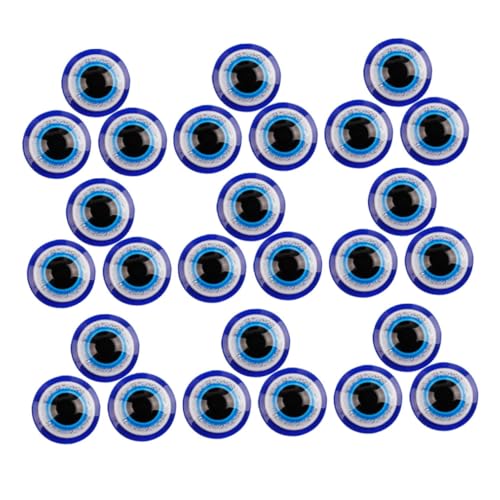 Gadpiparty 100 Stück Flache Resin Evil Eye Perlen Blau Halbkreis Schmucksteine zum Basteln DIY Scrapbooking Schutzsymbol Verzierung für Armbänder Fotoanhänger Dekoration von Gadpiparty