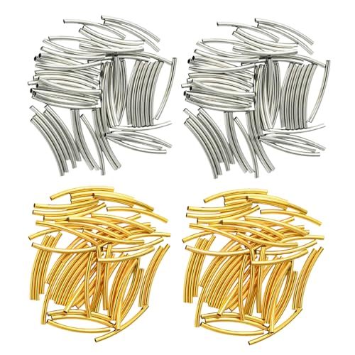 Gadpiparty 100 Stück Gebogene Röhrenperlen aus Robustem Kupfer Lange Metall Abstandsperlen für Halsketten Armbänder Ohrringe DIY Schmuckherstellung Gadpiparty 100 Stück Gebogene Röhrenperlen aus Robustem Kupfer Lange Metall Abstandsperlen für Halsketten Armbänder Ohrringe DIY Schmuckherstellung von Gadpiparty
