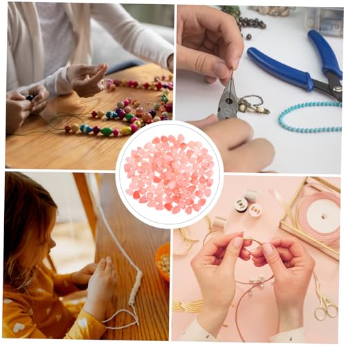 Gadpiparty 100 Stück Gefertigte Jasmin Blumenperlen Hellrosa Synthetisches Korallen Spacer für DIY Schmuckherstellung Armbänder Halsketten Hochzeit Dekorationen von Gadpiparty