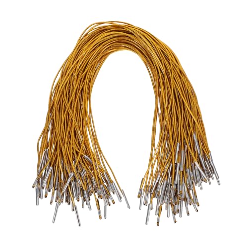 Gadpiparty 100 Stück Goldene Elastische Gummizug Schnur mit Metallenden Elastische Maskenbänder zum Basteln Verstellbare Rundschnur für Masken DIY Strapazierfähiges Dehnbares Schmuckband von Gadpiparty