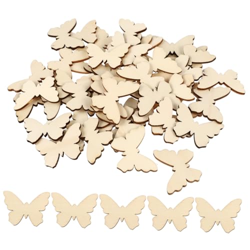 Gadpiparty 100 Stück Holz Schmetterlinge Basteln Blanko Holzscheiben DIY Holz Dekoration Handwerk Holzrohlinge für Malen Verzieren Kreativ Zuhause Party von Gadpiparty