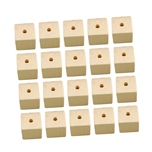 Gadpiparty 100 Stück Holzperlen Quadratform Diy Schmuck Zubehör für Armbänder Handgefertigte Bastelmaterialien Natürlicher Farbton für Kreative Projekte von Gadpiparty