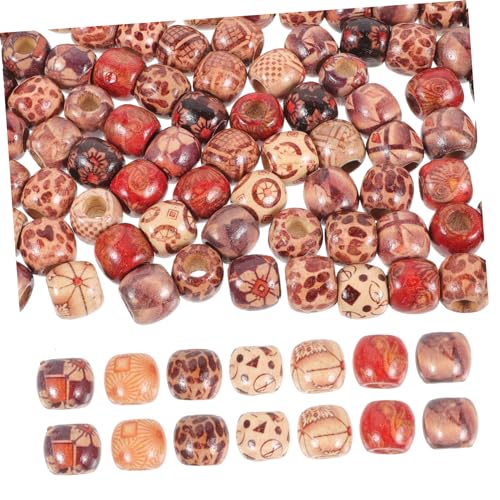 Gadpiparty 100 Stück Holzperlen für Haarflechten Dreadlock Zubehör Natürliche Holz Haarperlen für Zöpfe und Makramee Schmuck DIY Haarschmuck Mädchen und Damen von Gadpiparty