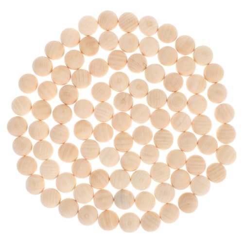 Gadpiparty 100 Stück Holzperlen und Bälle Halbkugelperlen Farbe geformte Perlen rustikal Pastell Perlenhandwerk Mini-Perle unvollendete Holzarbeiten Halbperlen basteln Beige von Gadpiparty