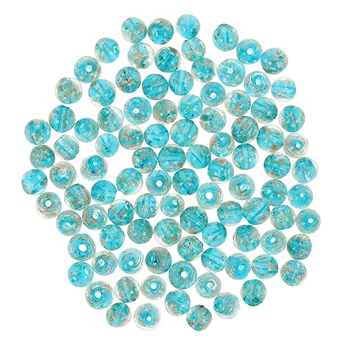 Gadpiparty 100 Stück Leuchtende Glasperlen Runde DIY Bastelperlen für Schmuckherstellung Große Lochperlen für Armbänder und Handwerksprojekte und Wohnkultur von Gadpiparty