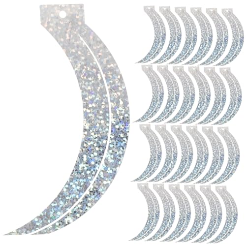 Gadpiparty 100 Stück Lose Sichelform PVC Pailletten Silber Glänzend zum Basteln Schmuck Kleidung Dekoration DIY Zubehör für Hochzeit Geburtstag und Handarbeiten von Gadpiparty