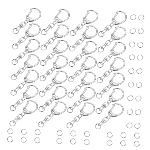 Gadpiparty 100 Stück Metall Schlüsselanhänger Karabiner C-förmige Drehhaken aus Zinklegierung Kleine Federklammern für DIY Schmuck Schlüsselanhänger Zubehör Kompakt und Robust von Gadpiparty
