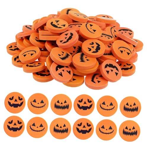 Gadpiparty 100 Stück Mini Kürbis Radiergummis Halloween Radierer für Schulbedarf Partygeschenke und Klassenraum Belohnungen Kreative Bunte Kürbisformen für Schreiben und Zeichnen von Gadpiparty