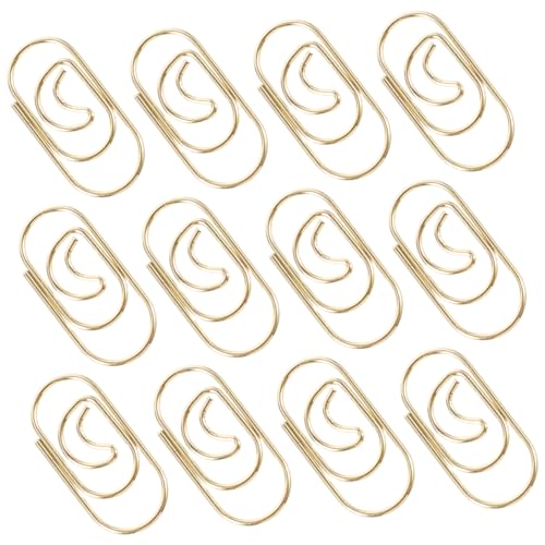 Gadpiparty 100 Stück Mondförmige Büroklammern Metallclips für Kreative DIY Projekte Lesezeichen Dokumentenorganisation und Bürobedarf Praktisch für Schule und Büro von Gadpiparty