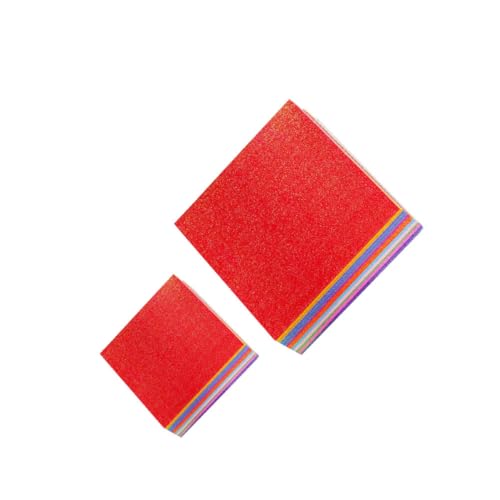 Gadpiparty 100 Stück Perlen Glitzer Origami Papier Seitiges Faltpapier für Diy Bastelprojekte Buntes Umweltfreundliches Bastelmaterial für Erwachsene von Gadpiparty