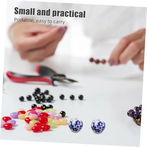 Gadpiparty 100 Stück Porzellanperlen mit Großen Löchern Blaue Blumen Keramikperlen für DIY Schmuckherstellung Armband Halskette Bastelmaterial Robuste Vielseitige Schmuckperlen von Gadpiparty