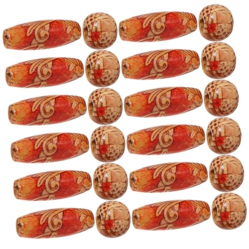 Gadpiparty 100 Stück Runde Holzperlen Große Bunte Diy Bastelperlen für Schmuckherstellung Einfache Verwendung für Armbänder Schlüsselanhänger und Dekorationen von Gadpiparty