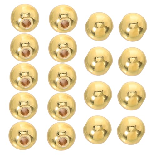 Gadpiparty 100 Stück Runde Schmuckperlen Goldfarben Handpoliert Glücksbringer Spacer Perlen Für DIY Armbänder Halsketten Ohrringe Schmuckherstellung von Gadpiparty