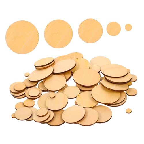 Gadpiparty 100 Stück Runde Unbehandelte Holzscheiben Holzplättchen Basteln Blanko DIY Holzchips Naturholzscheiben Bemalen Dekoration Kreative Holzrundlinge von Gadpiparty