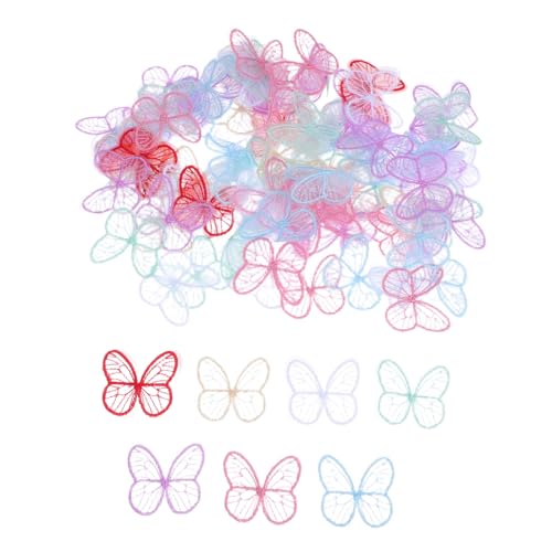 Gadpiparty 100 Stück Schmetterling Spitze Applikationen Bestickte Lace Patches zum Aufnähen Hochwertige Stickerei DIY Hochzeit Brautkleider Jacken Hemden von Gadpiparty