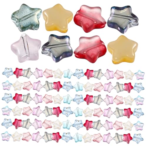 Gadpiparty 100 Stück Teiliges Bunte Glasperlen Stern Spacer Perlen für Thanksgiving Ohrring Schmuckherstellung DIY Armband Halskette Material für Bastelprojekte von Gadpiparty