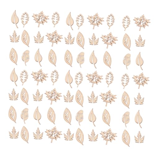 Gadpiparty 100 Stück Teiliges Naturbelassene Holzblätter zum Basteln Glatte Oberfläche für DIY Handwerk Party und Hochzeitsdekoration Kreative Holzscheiben für Heimdekoration und von Gadpiparty