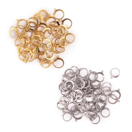 Gadpiparty 100 Stück Teiliges Ohrringhaken aus Rostfreiem Gold Silber Offene Französische Ohrhaken für DIY Schmuckherstellung Langlebig Sicher für Damen und Mädchen von Gadpiparty