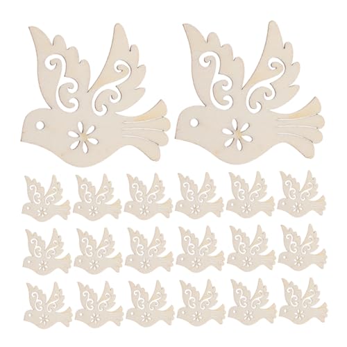 Gadpiparty 100 Stück Teiliges Taube Anhänger Natürliche Holzscheiben DIY Basteln Holzfiguren Hängende Ornamente für Kreative Malerei und Heimdekoration von Gadpiparty