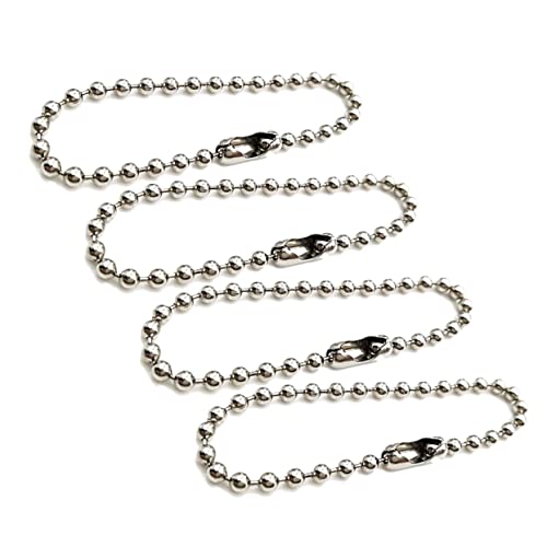 Gadpiparty 100 Stück Teiliges Verstellbare Edelstahl Kugelkette mit Perlenverbinder für Schlüsselanhänger Hundemarken und Flaschenanhänger Silberfarbene Robuste Metallkette zum Basteln von Gadpiparty