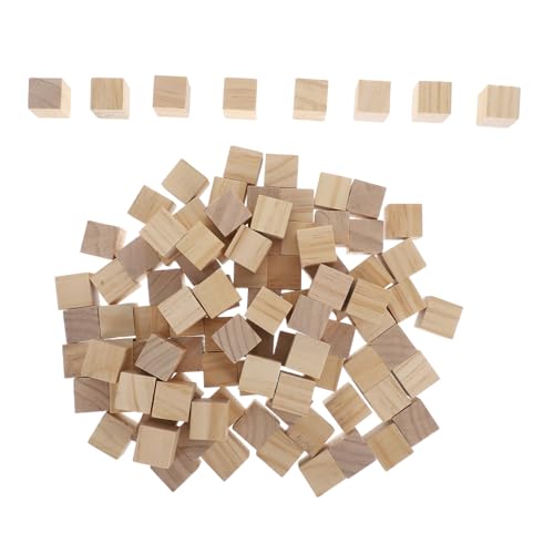 Gadpiparty 100 Stück Unbehandelte Holzklötze Quadratische Holzblöcke für Basteln Bausteine DIY Projekte Sicher Glatte Kanten Robustes Massivholz von Gadpiparty