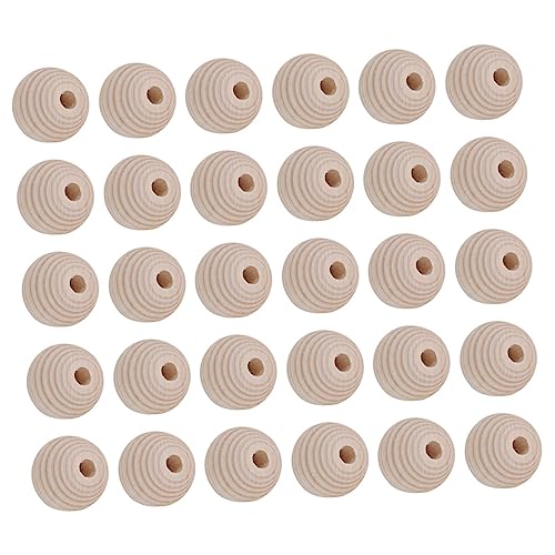 Gadpiparty 100 Stück Unbehandelte Holzperlen mit Loch Diy Bastelmaterial für Schmuck Naturholzfarbe für Armbänder und Dekorationen von Gadpiparty