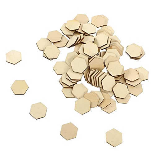 Gadpiparty 100 Stück Unvollendete Sechseckige Holzscheiben zum Basteln DIY Holzplatten für Handwerk Malerei und Dekoration Naturholz Blanko Holzstücke für Kreative Projekte von Gadpiparty