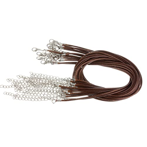 Gadpiparty 100 Stück Wachsschnur Halskettenriemen für Diy Schmuck Anpassbare Kreative Anhänger Zubehör Kaffee für Geburtstagsgeschenke von Gadpiparty