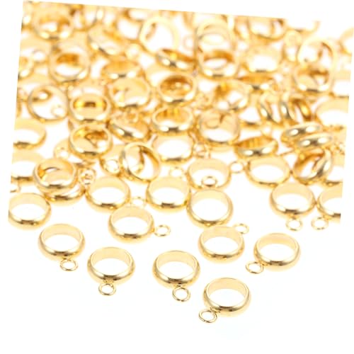 Gadpiparty 100 Stück schmuck machen DIY erkenntnisse Perlen Herstellung edelstahlkügelchen armband zubehör Perle selber machen Aufhängeglieder für Spacer-Charms Rostfreier Stahl Golden von Gadpiparty