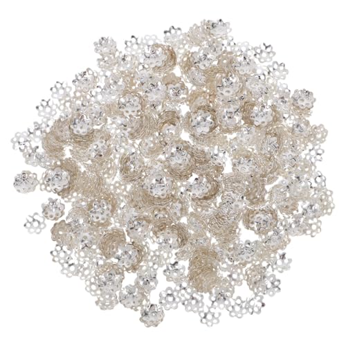 Gadpiparty 1000 Stück Blüten Perlenkappen Silber Metall Schmuckzubehör Diy Armband Halsketten Basteln Vielseitige Dekorative Endkappen Elegantes Blumendesign von Gadpiparty