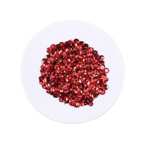 Gadpiparty 1000 Stück Pailletten Handwerk Flecken Glänzend Stich Edelsteine ​​für Kleidung Kunststeine Mindest Klebrige Juwelen Runden Hochzeit Perlen-kit Nähen Schneiderei Zubehör Rot von Gadpiparty