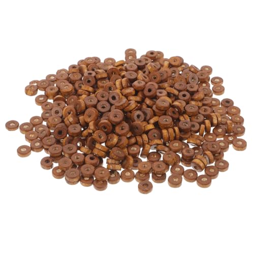 Gadpiparty 1000Stücke Kaffeefarbene Holzperlen für DIY Schmuck Flach Rund Multifunktionale Perlen für Armbänder und Kreative Bastelprojekte von Gadpiparty