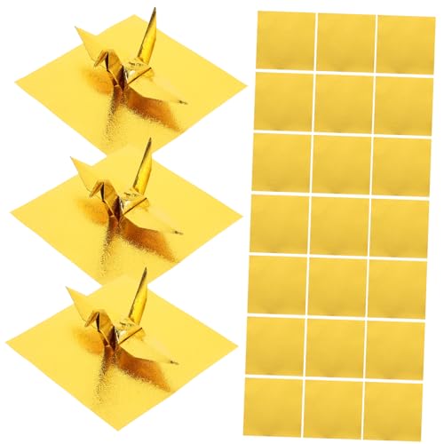 Gadpiparty 100Blätter Goldenes Origami Papier Quadratische Klapp Papier für DIY Bastelprojekte Bastelpapier für Einfache Handhabung und Falttechnik von Gadpiparty