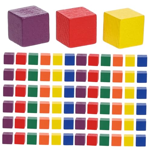 Gadpiparty 100Stücke Farbige Holzbauklötze DIY Bastelwürfel für Erwachsene Kleine Holzwürfel Handwerksprojekte und Lernspiele Splitterfrei und Sicher von Gadpiparty