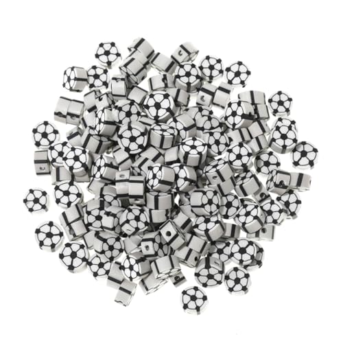 Gadpiparty 100Stücke Fußball Perlen Polymer DIY Distanzperlen für Armbänder und Kreative Schmuckherstellung Sicher und Robust für Handwerksprojekte von Gadpiparty