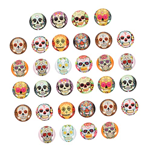 Gadpiparty 100Stücke Halloween Dome Cabochons mit Schädelmuster Runde DIY Schmucksteine für Kreative Bastelprojekte für und Ringe Gadpiparty 100Stücke Halloween Dome Cabochons mit Schädelmuster Runde DIY Schmucksteine für Kreative Bastelprojekte für und Ringe von Gadpiparty