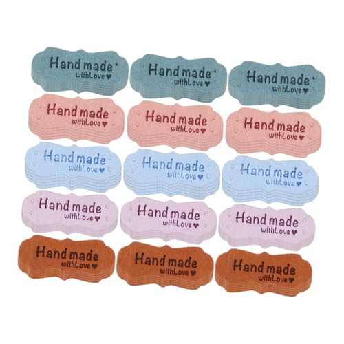 Gadpiparty 100Stücke Handgefertigte Geprägte Wildlederetiketten zum Aufnähen DIY Etiketten für Hüte Kleidung und Bastelprojekte Einfach von Gadpiparty