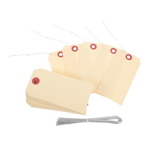 Gadpiparty 100Stücke Manila mit Eisendraht Leere Versandetiketten Verpackungs und Frachtanwendungen Tragbar und Leicht Stabil und Robust von Gadpiparty