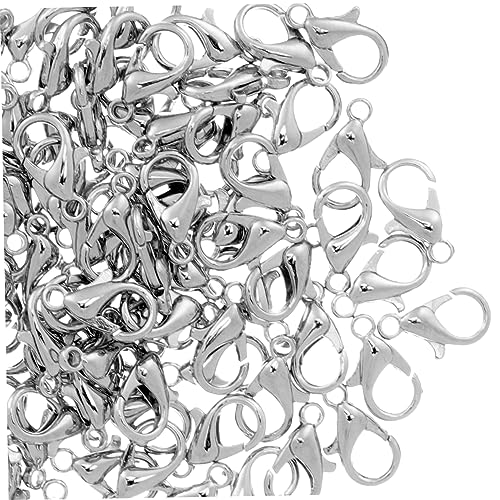Gadpiparty 100Stücke Zinklegierungs Hummerclips Halsschmuck Verschlüsse für DIY Armbänder und Langlebig und Rostfrei für Schmuckprojekte Silberne Farbe Einfach von Gadpiparty