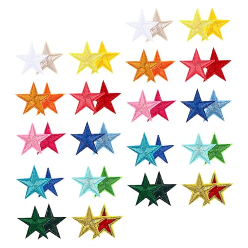Gadpiparty 102 Stück Teiliges Polyester Stern Aufnäher zum Aufbügeln Bunte Dekorationsstern Patches für DIY Kleidung Taschen Hüte Langlebige Bestickte Stern Applikationen von Gadpiparty